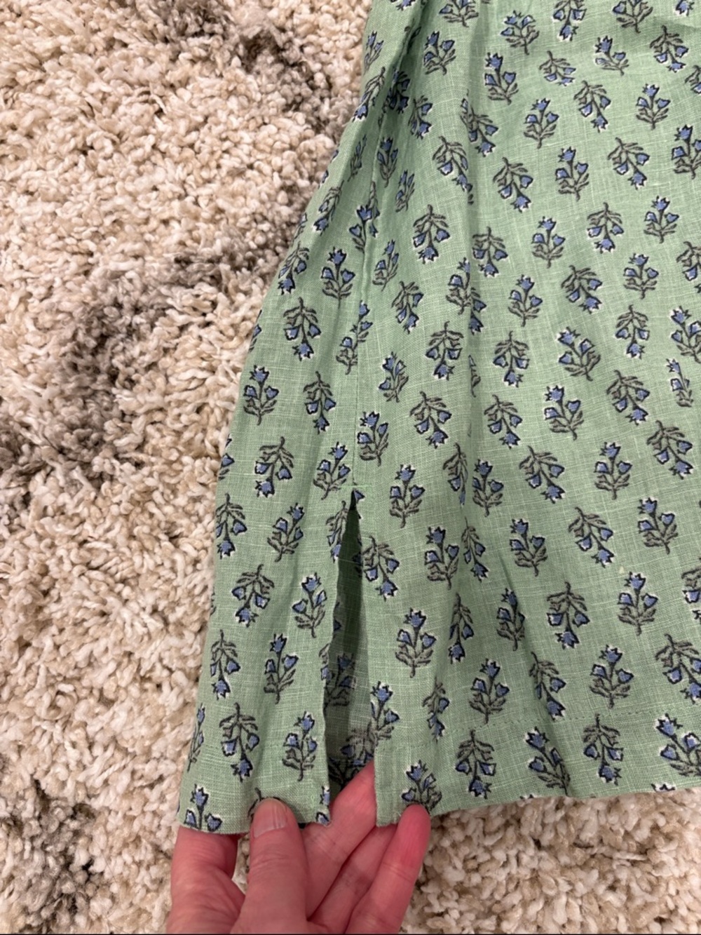 J. Jill Pure Jill 100% Linen Sleeveless Tunic Green Floral Print Size Small - Picture 8 of 12